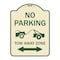 Signmission No Parking Tow-Away Zone W/ Bidirectional Arrow Heavy-Gauge Aluminum Sign, 24" x 18", TG-1824-23608 A-DES-TG-1824-23608 - alternate 1